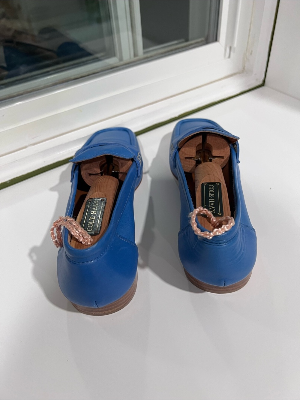 Venezia Cobalt Blue All Leather Penny Loafers Made in Italy Vero Cuoio 37 6.5-7 - Picture 5 of 9